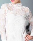 High Neck Cotton Lace Top