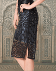 Leopard Luxe : Hand Beaded Pencil Skirt