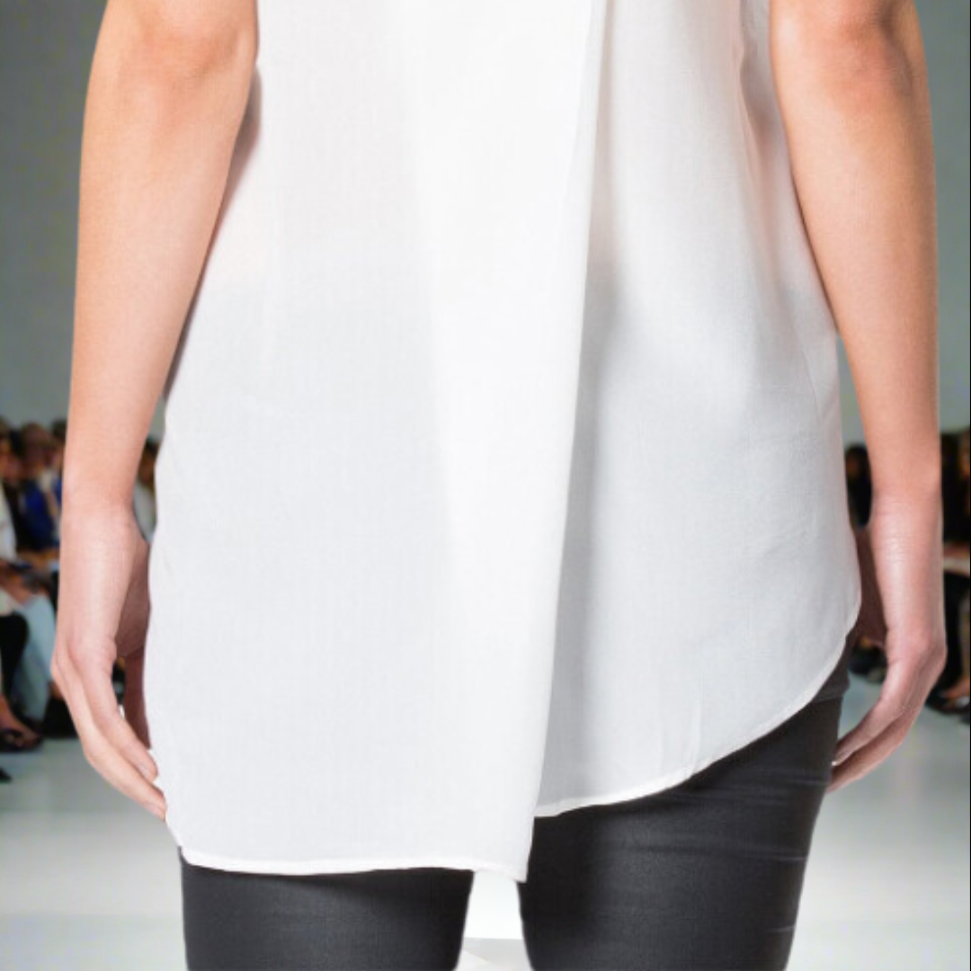 Round Neck Sleeveless Silk Top