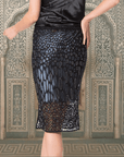 Leopard Luxe : Hand Beaded Pencil Skirt