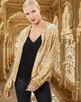 Two Tone Sequin Bomber Jacket