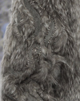 Faux Fur Jacket with Hand Beaded Sleeves