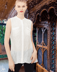 Crushed Silk Sleeveless Shirt