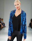 Two Tone Sequin Bomber Jacket