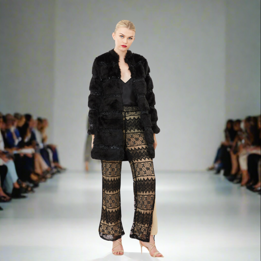 Hand Beaded Lace Pants