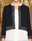 Square Embellished Crepe Jacket