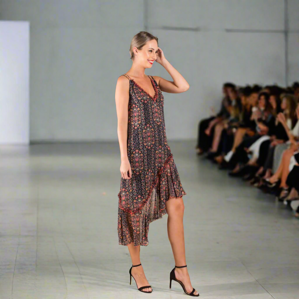 Asymmetrical Printed Dress