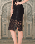 Leopard Luxe : Hand Beaded Pencil Skirt