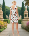 Floral Embroidered Dress on Mesh