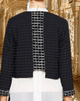 Square Embellished Crepe Jacket