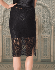 Leopard Luxe : Hand Beaded Pencil Skirt