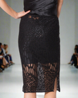 Leopard Luxe : Hand Beaded Pencil Skirt