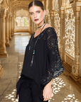 Hand Beaded Lace Kimono Top