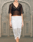 Diamond Shaped Embroidered Crop Top