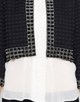 Square Embellished Crepe Jacket