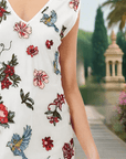 Floral Embroidered Dress on Mesh