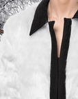 Faux Fur Jacket with Hand Beaded Sleeves