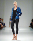 Two Tone Sequin Bomber Jacket