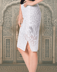 Leopard Luxe : Hand Beaded Pencil Skirt