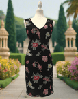 Floral Embroidered Dress on Mesh