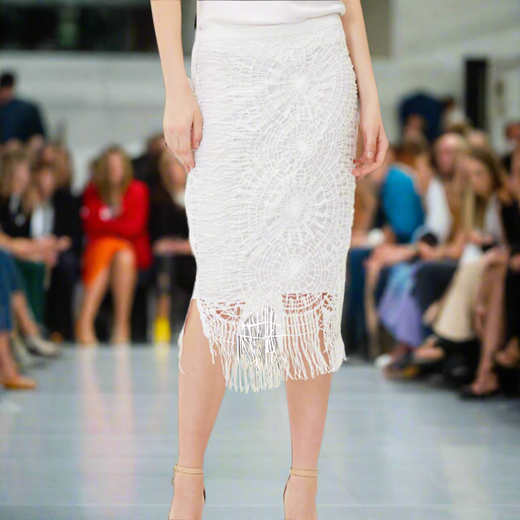 Crochet Fringe Midi Skirt