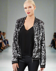 Two Tone Sequin Bomber Jacket