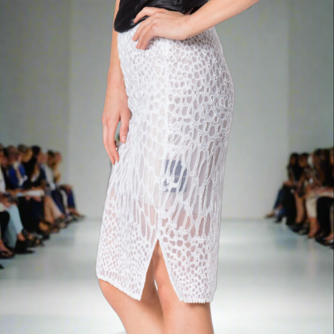 Leopard Luxe : Hand Beaded Pencil Skirt