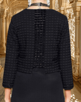 Square Embellished Crepe Jacket