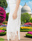 Crochet Fringe Midi Skirt