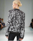 Two Tone Sequin Bomber Jacket