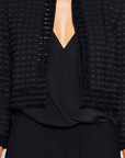 Square Embellished Crepe Jacket