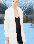 Faux Fur Coat with Hand Beaded Sequin