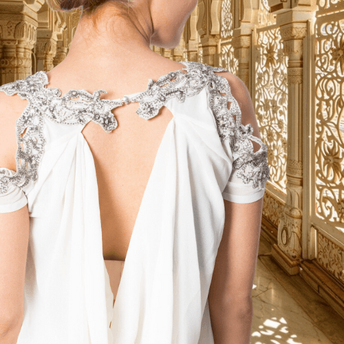 Draped Top with Intricate Beading