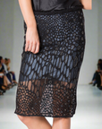 Leopard Luxe : Hand Beaded Pencil Skirt